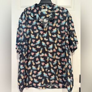 Men’s pineapple and tropical cocktail button up